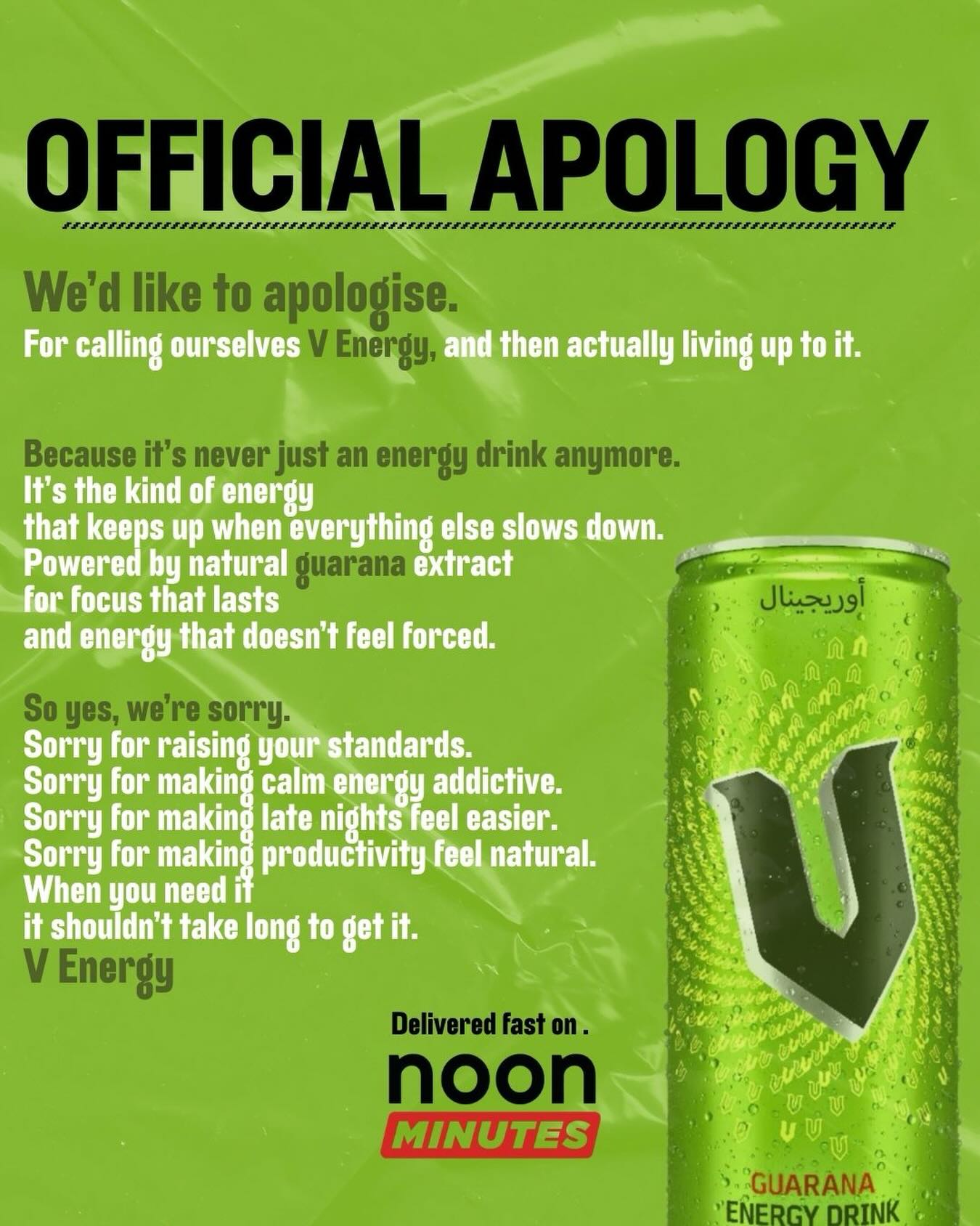 V Energy Dubai Facebook ad: The Energy Drink That Actually Works