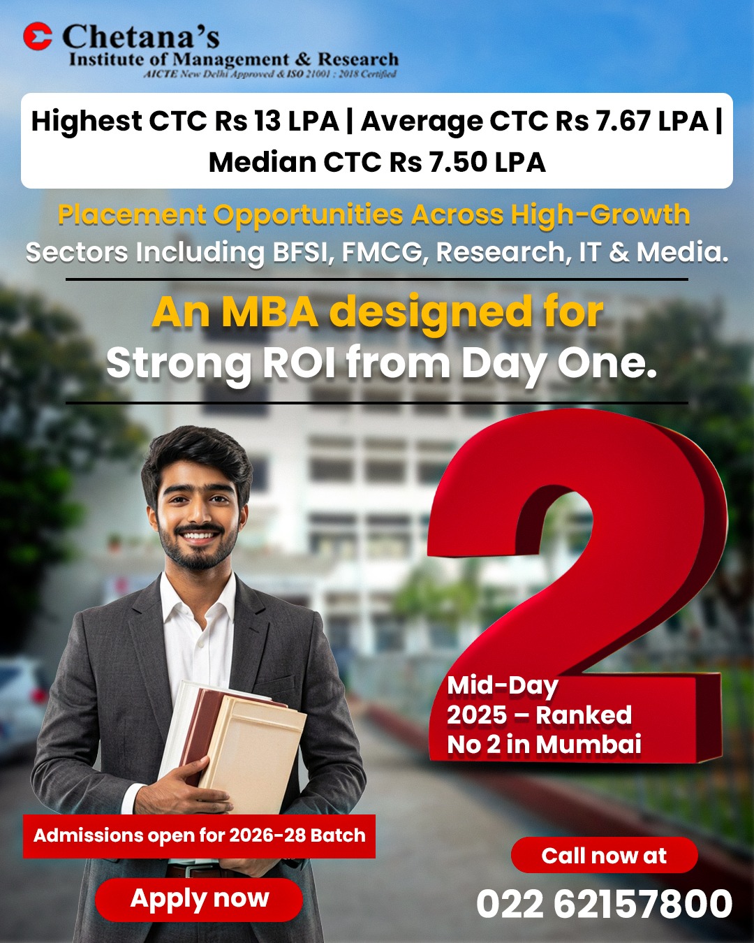 Chetana's Institutes of Management & Research Facebook ad from May 21, 2026