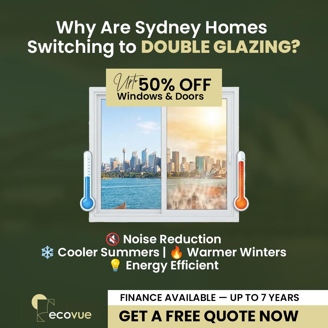 Ecovue Facebook ad: Up To 50% Off - Windows & Doors Upgrade - Pay Later