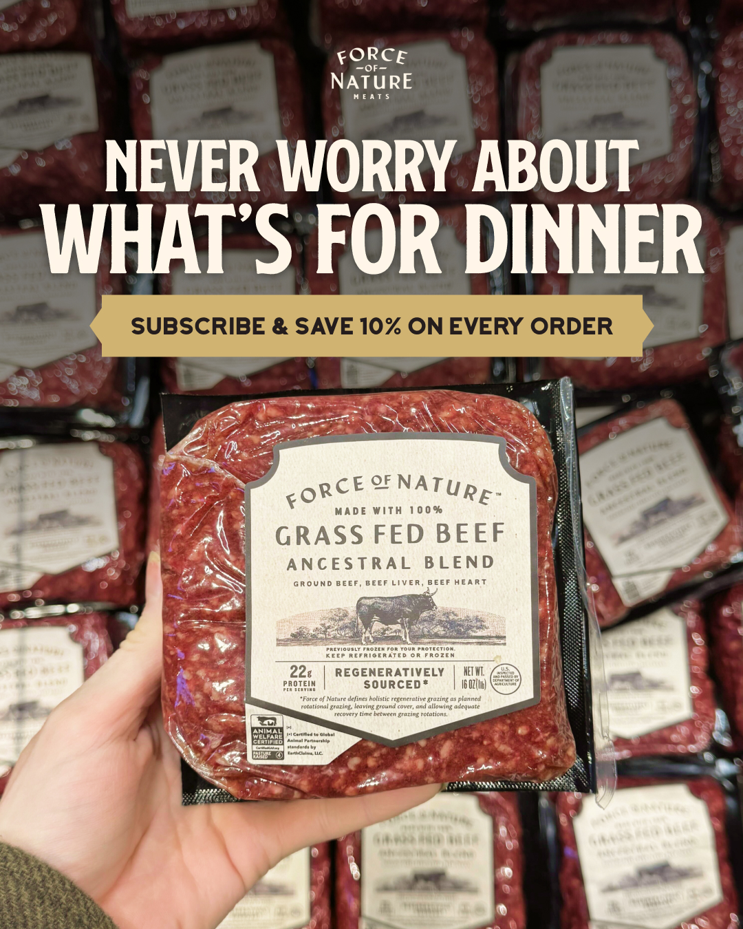 Force Of Nature Meats Facebook ad