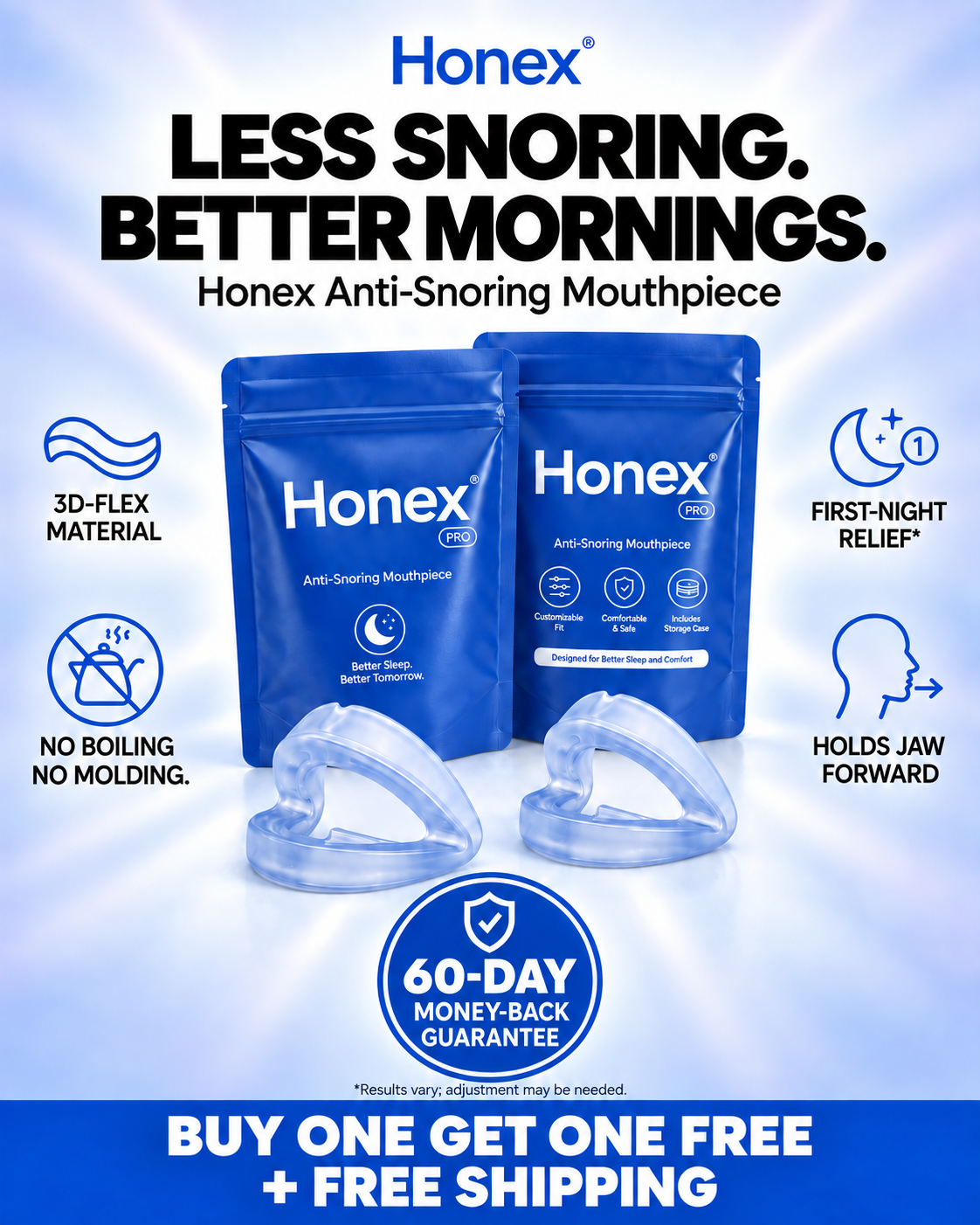 Honex Facebook ad: Fix Snoring & Sleepless Nights