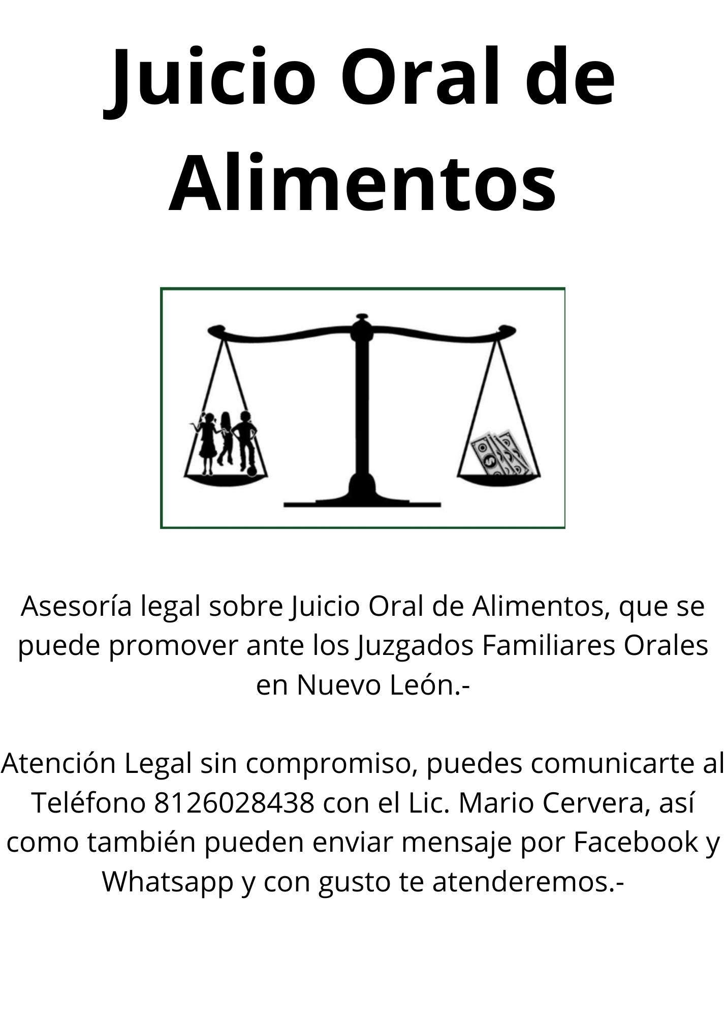 Cervera - Abogados & Asociados Facebook ad: Asesoría sobre Juicio Oral de Alimentos ante los…