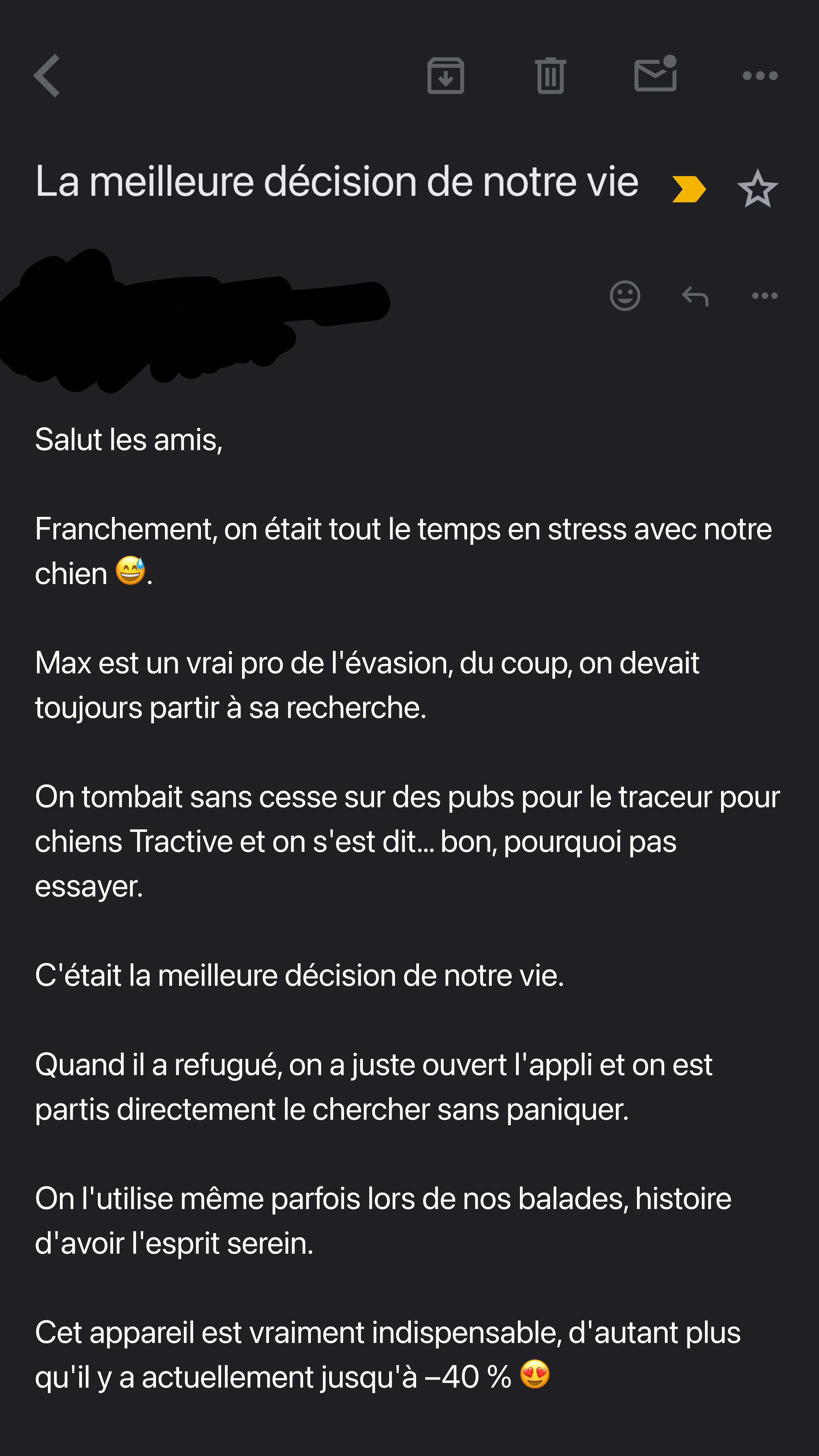 Tractive Facebook ad