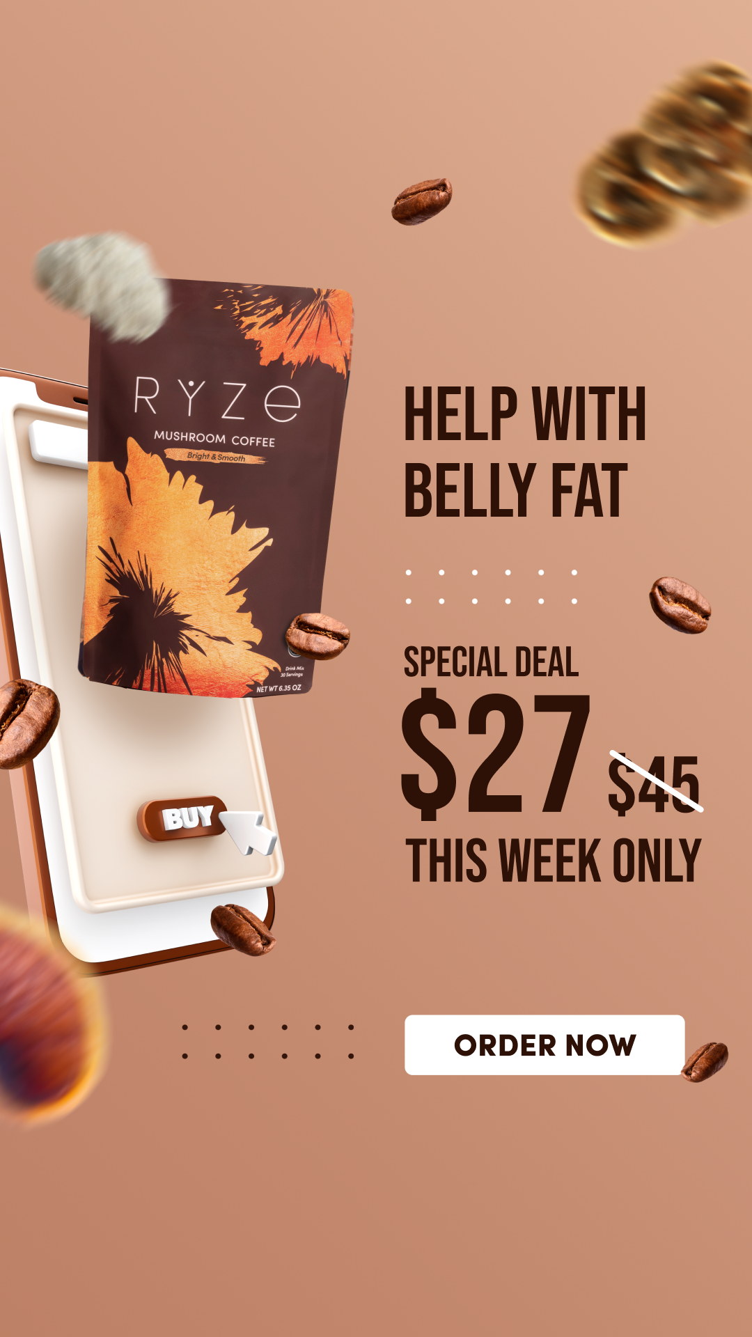 RYZE Superfoods Facebook ad