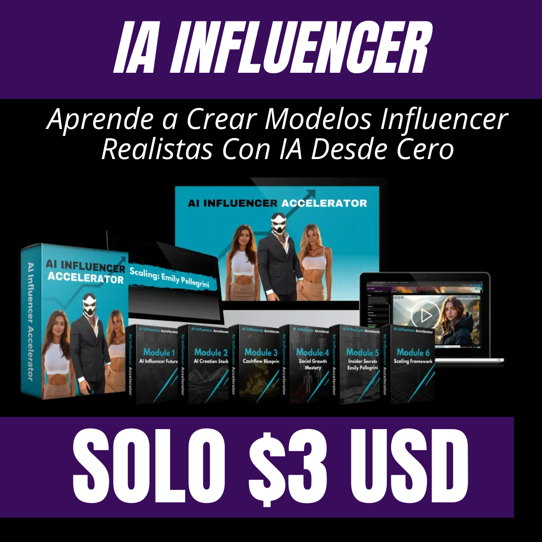 IA Influencer Studio Facebook ad: SOLO 3 USD