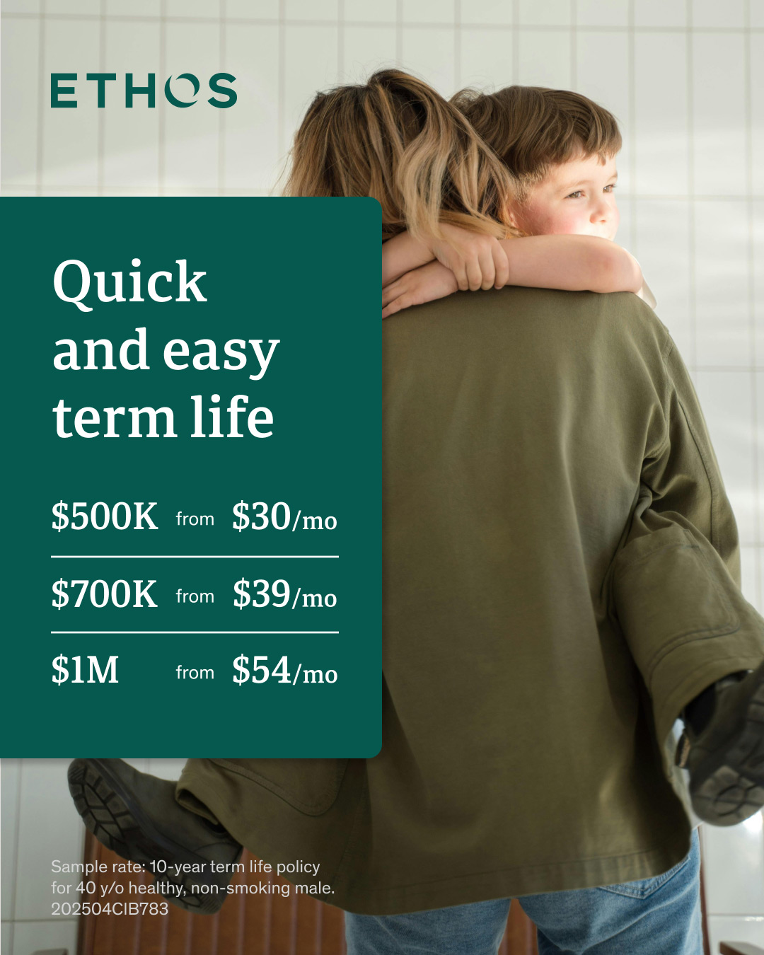 Tempered Agency Facebook ad: Life insurance made easy