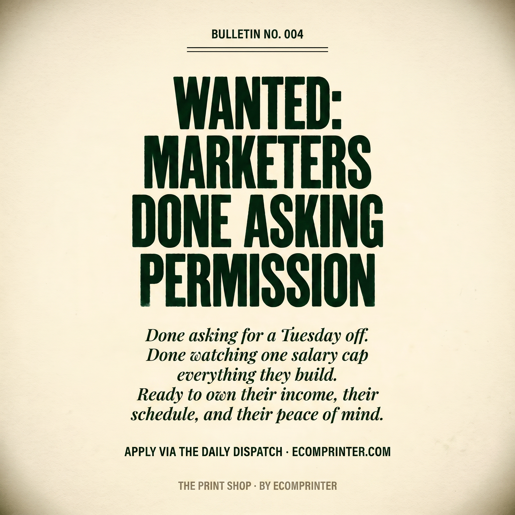 Lehmann Marketing Facebook ad: for marketers and freelancers