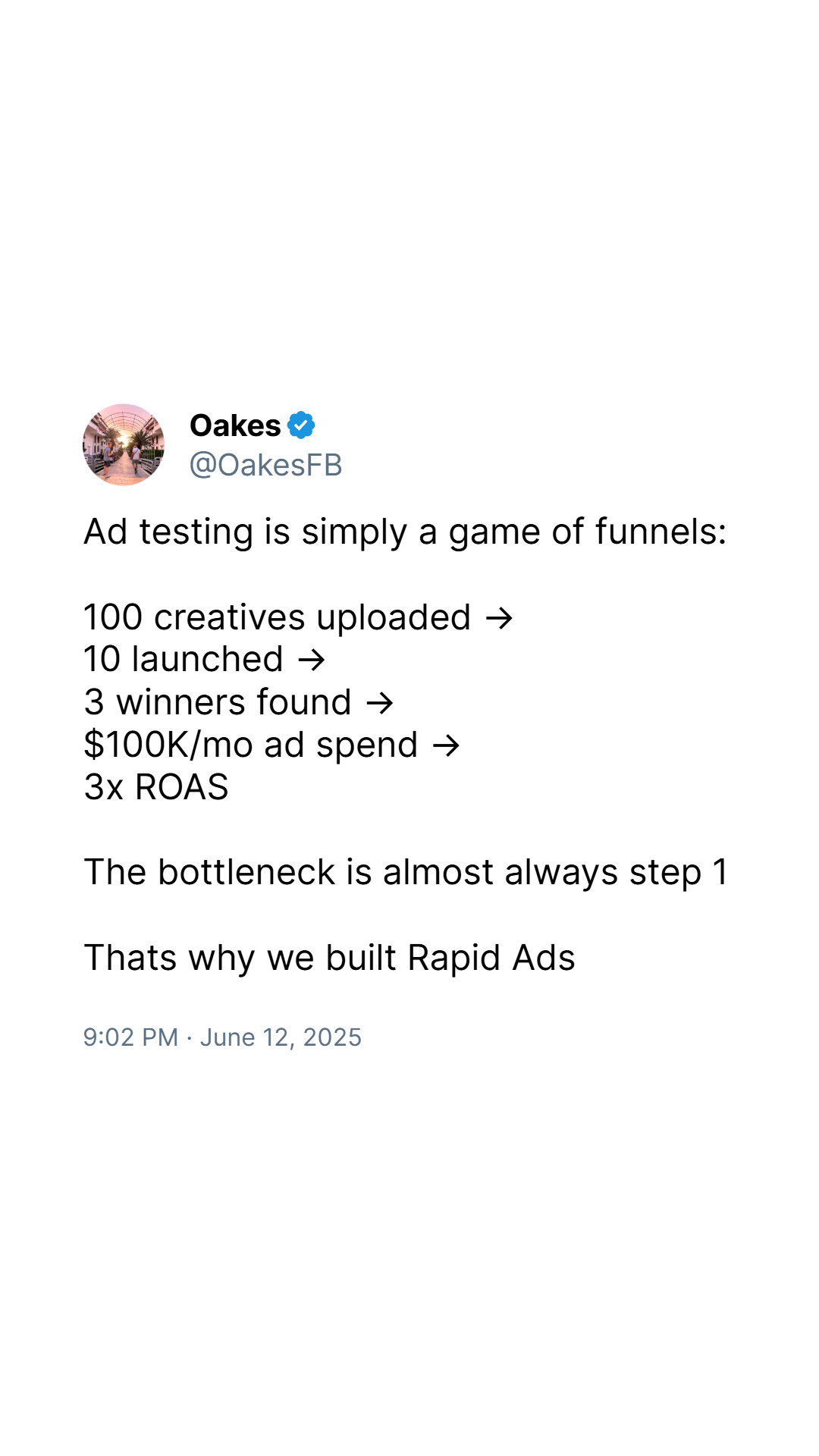 Rapid Ads Facebook ad