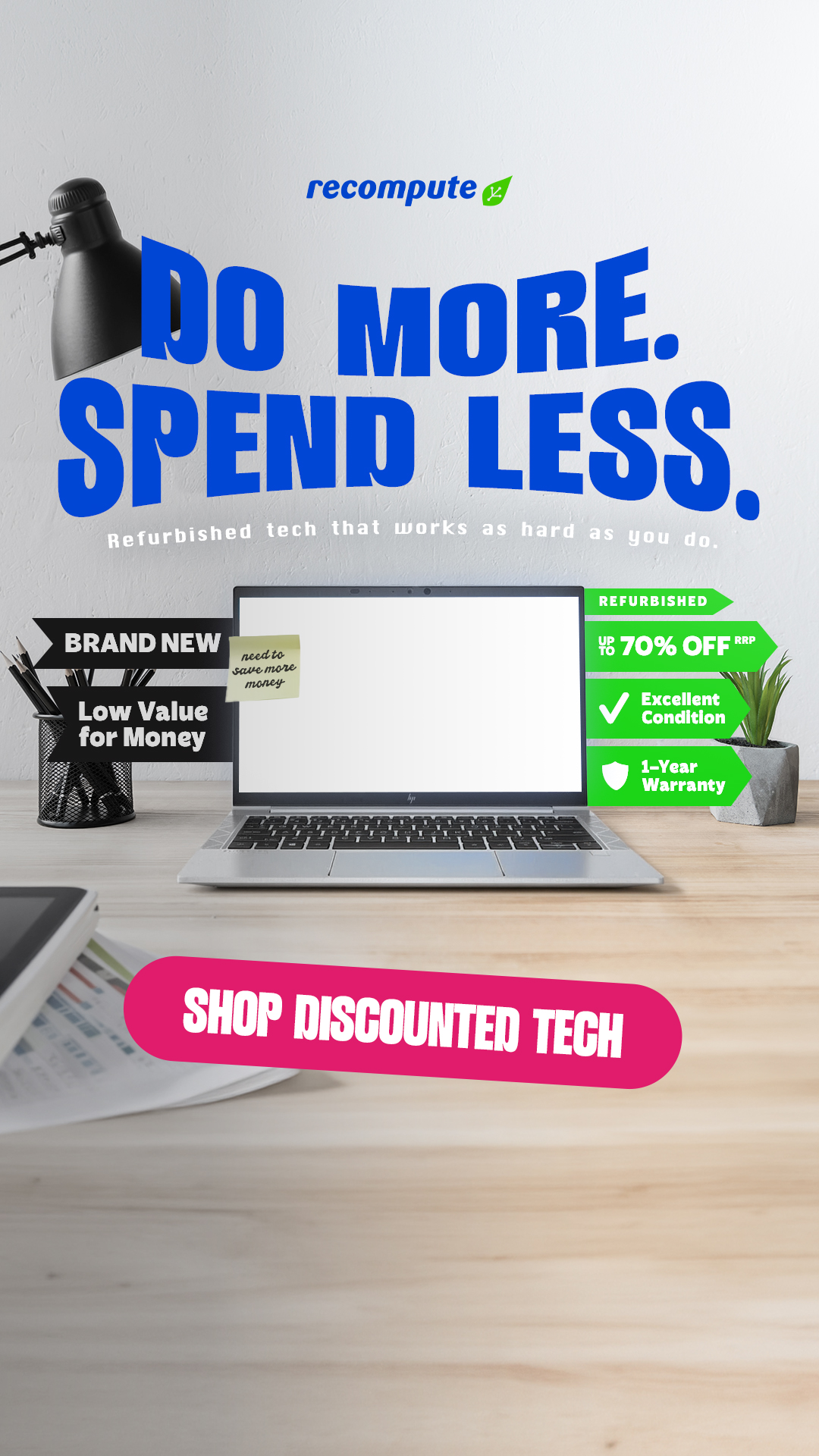 Recompute Facebook ad: Looking for great tech at a better price?