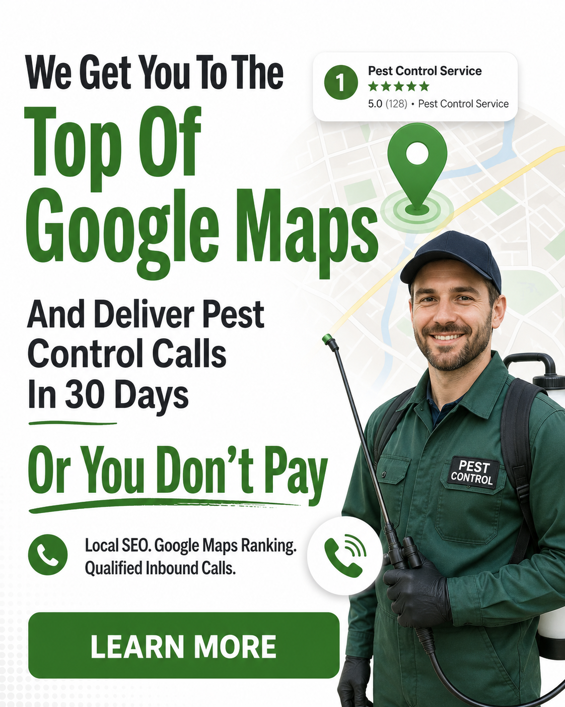 Pest Control Pipeline Facebook ad: We Install Rankings That Turn Into Pest Control Cal