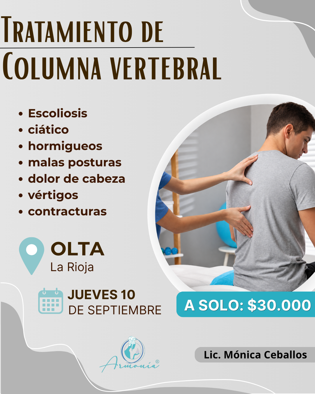 Armonia Estetica y Quiropraxia Facebook ad: Reserva tu turno en Olta de La Rioja