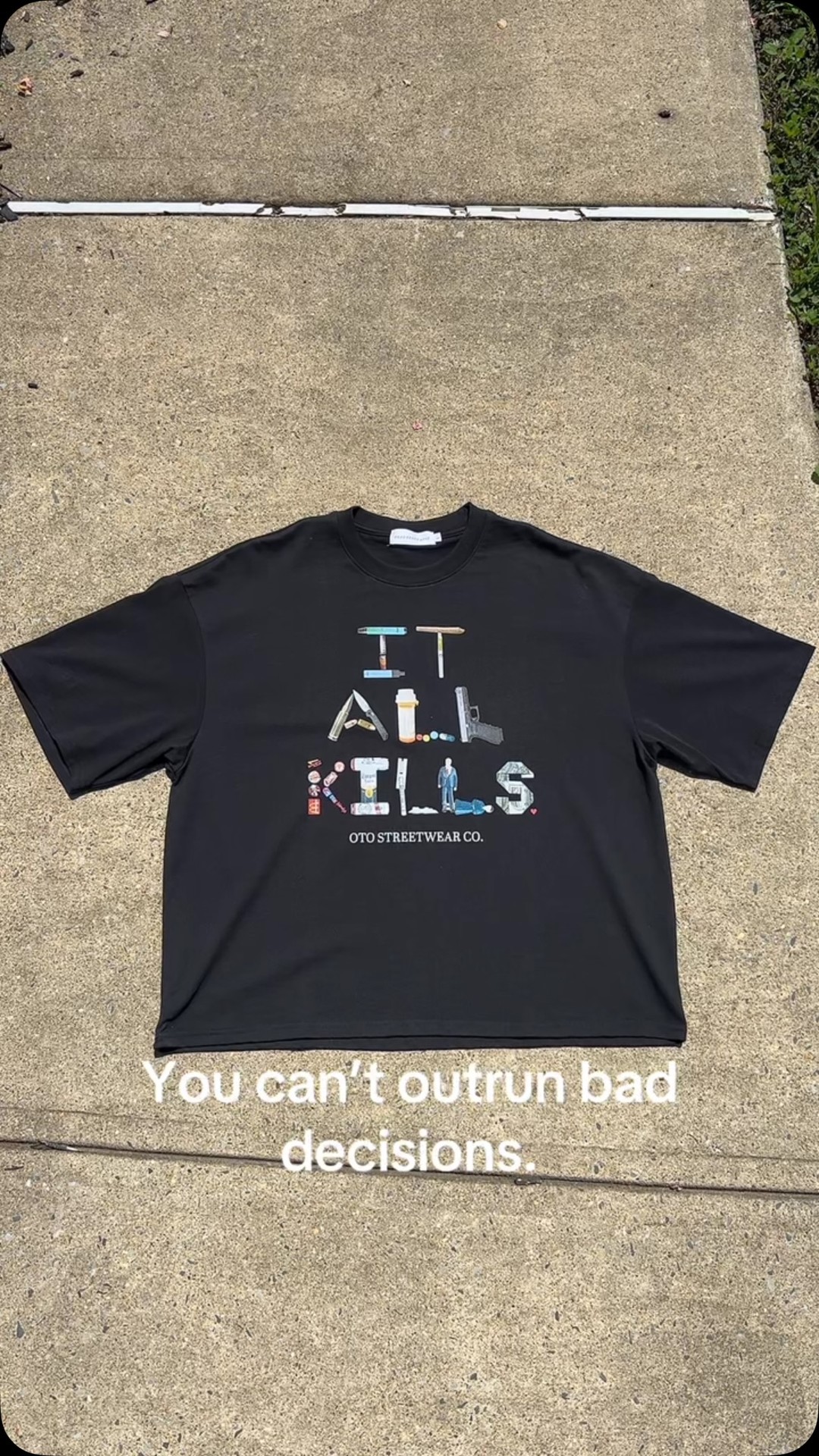 oto_streetwear Facebook ad: You can’t outrun bad decisions.