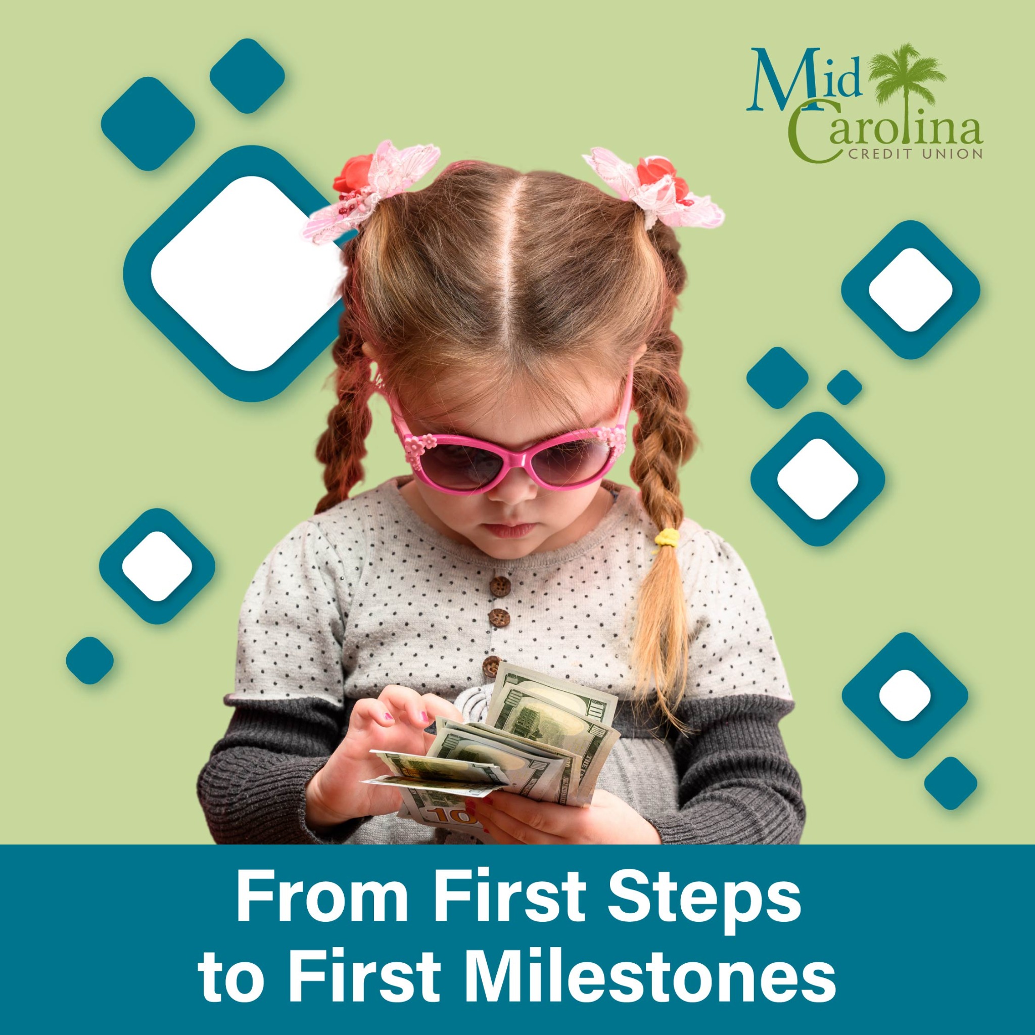 Mid Carolina Credit Union Facebook ad: Their first account can lead to so much…