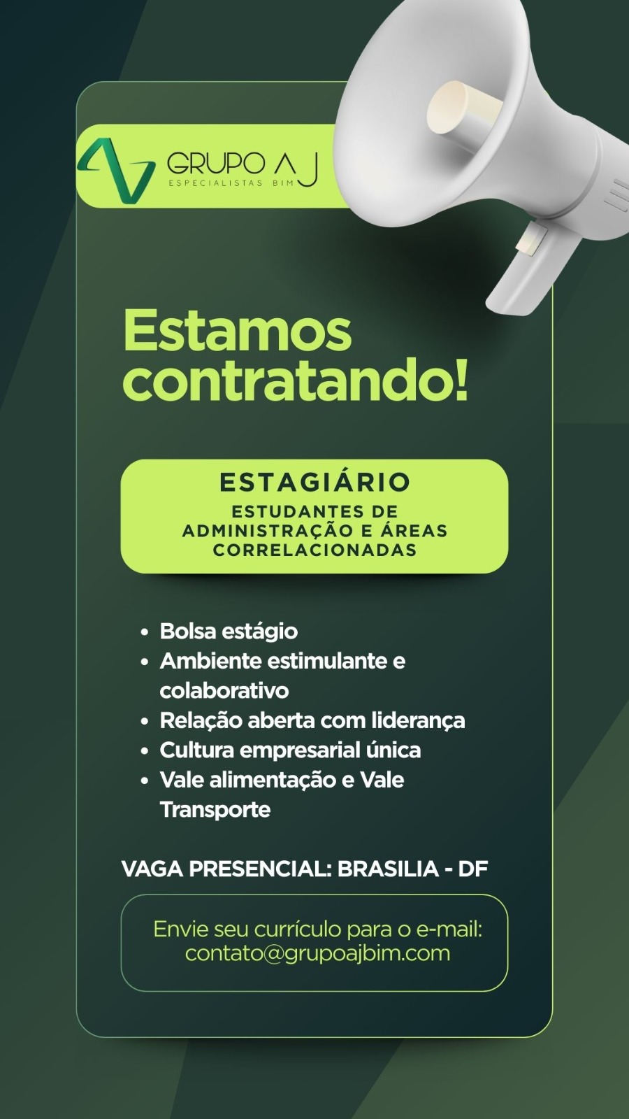 Grupo AJ Facebook ad: VAGA ABERTA