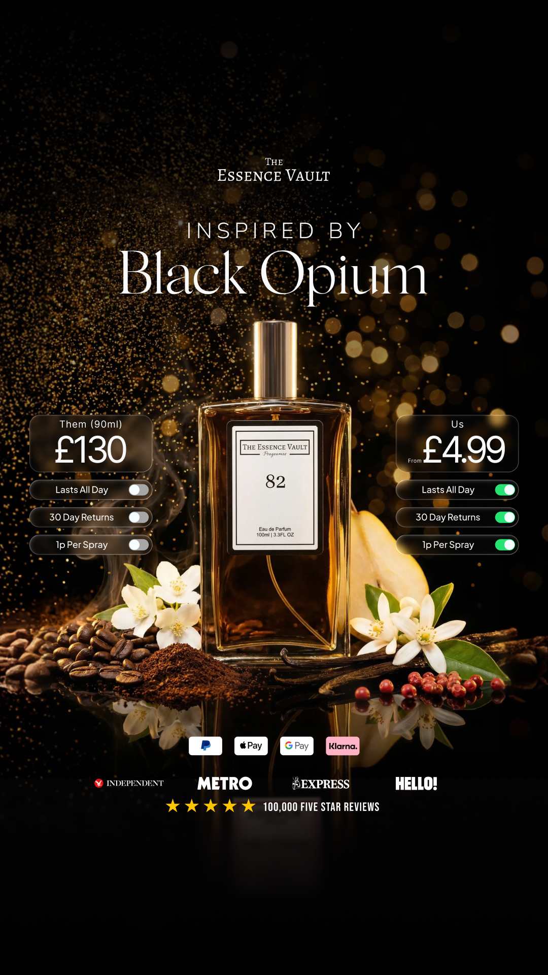 The Essence Vault Facebook ad from Feb 23, 2026
