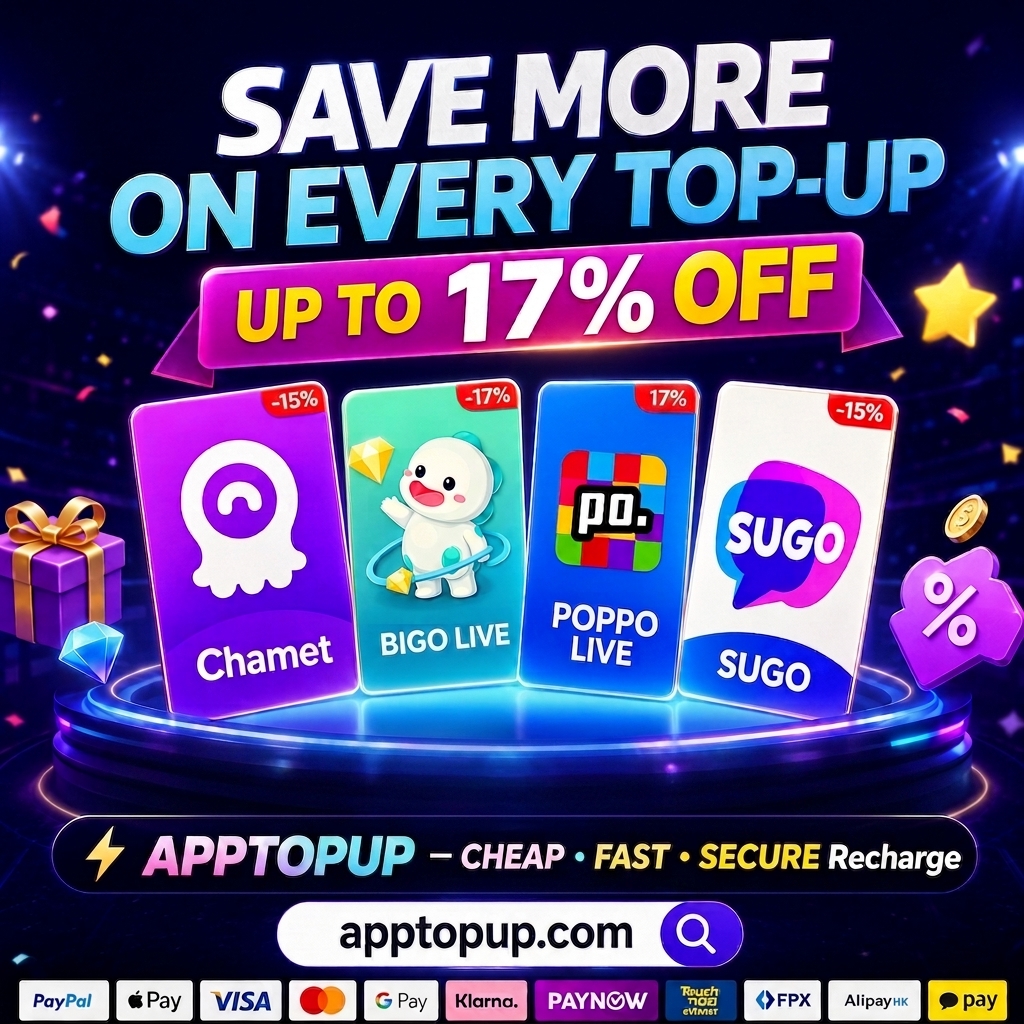 AppTopup.com Facebook ad: Top Up Your Favorite Apps for Less