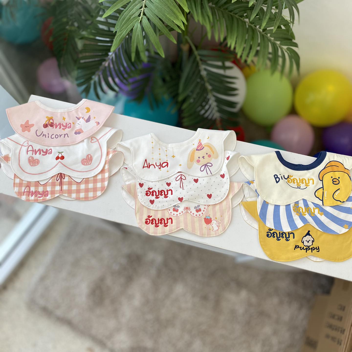 Mama pin choice งานปักสินค้าแม่และเด็ก Facebook ad: รีวิวงานปักบิ๊บกันน้ำลาย น้องอัญญา
