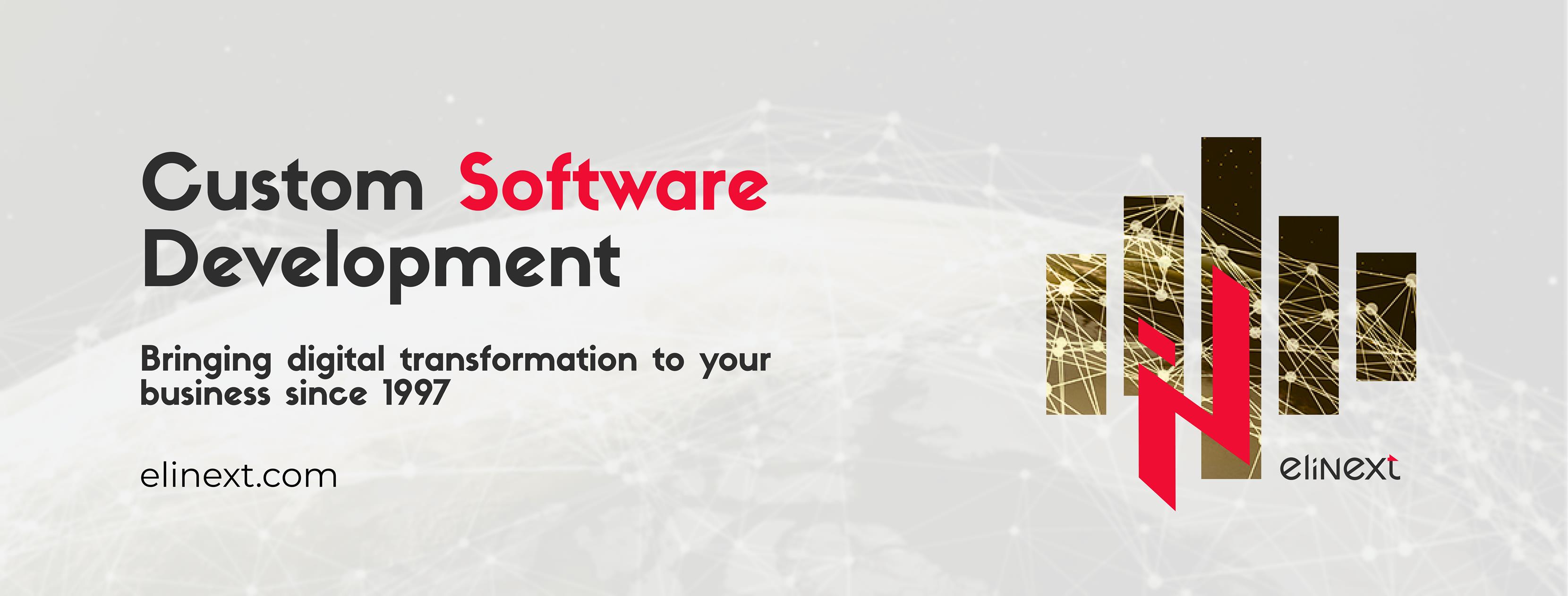 Elinext Facebook ad: Elinext is a custom software & AI development…