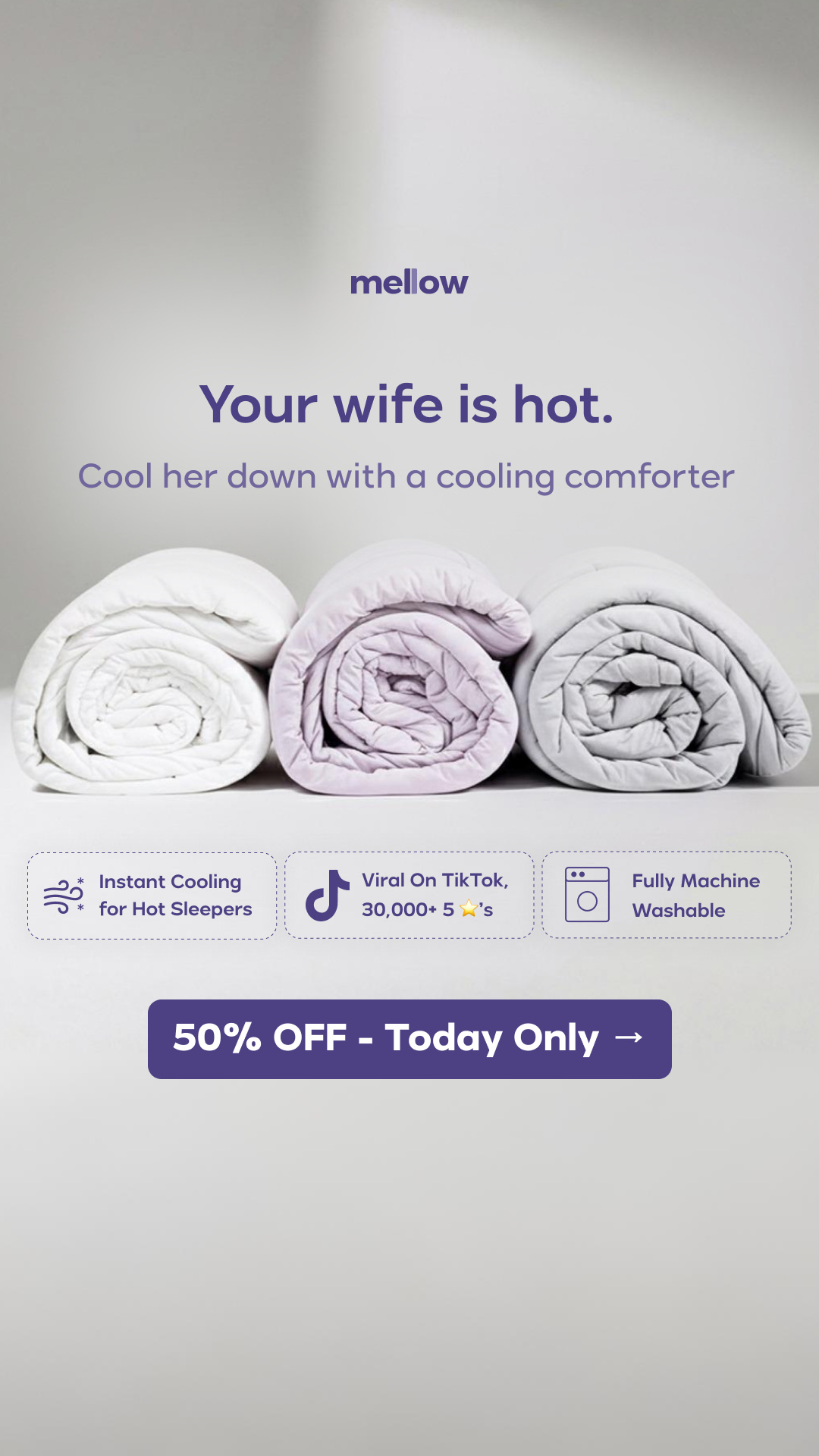 Mellow Comforters Facebook ad