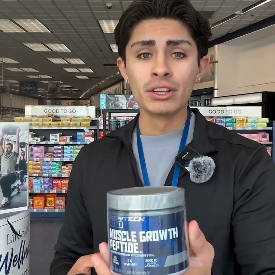 The Vitamin Shoppe Facebook ad: BodyTech Elite Muscle Growth Peptide
