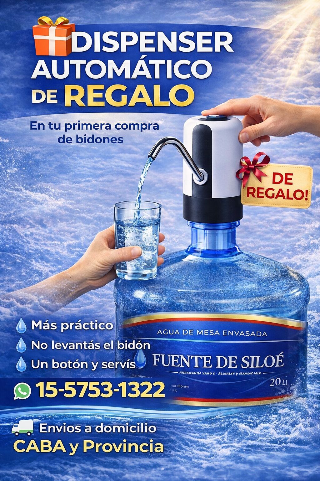 elaljibe.agua Facebook ad: Enviá PROMO+TU ZONA DE RESIDENCIA al:15-5753-1322 y recibí…