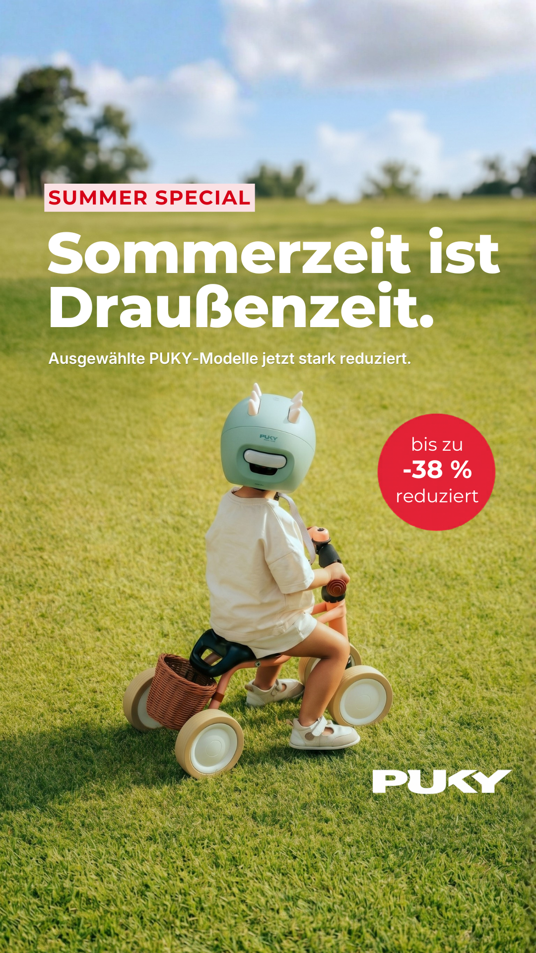 PUKY Official Facebook ad: Summer Special: Bis zu -38%