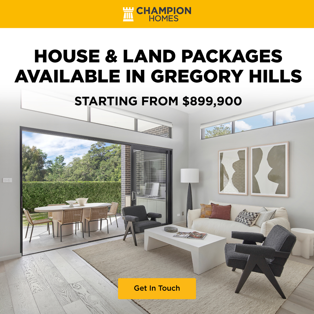 Champion Homes Australia Facebook ad: House & Land Packages In Gregory Hills, From $899,900