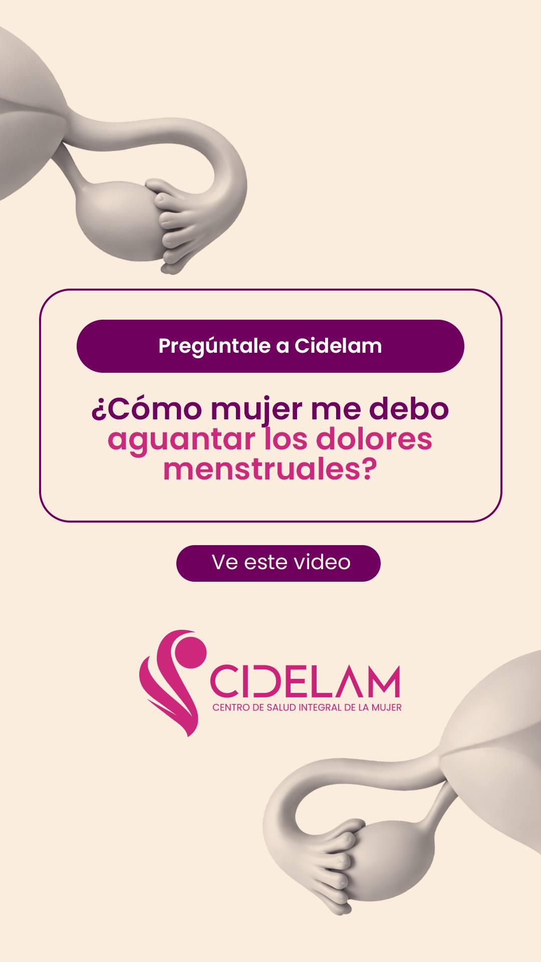 Cidelam.cl Facebook ad: No deberías normalizar ni aguantar dolores menstruales…
