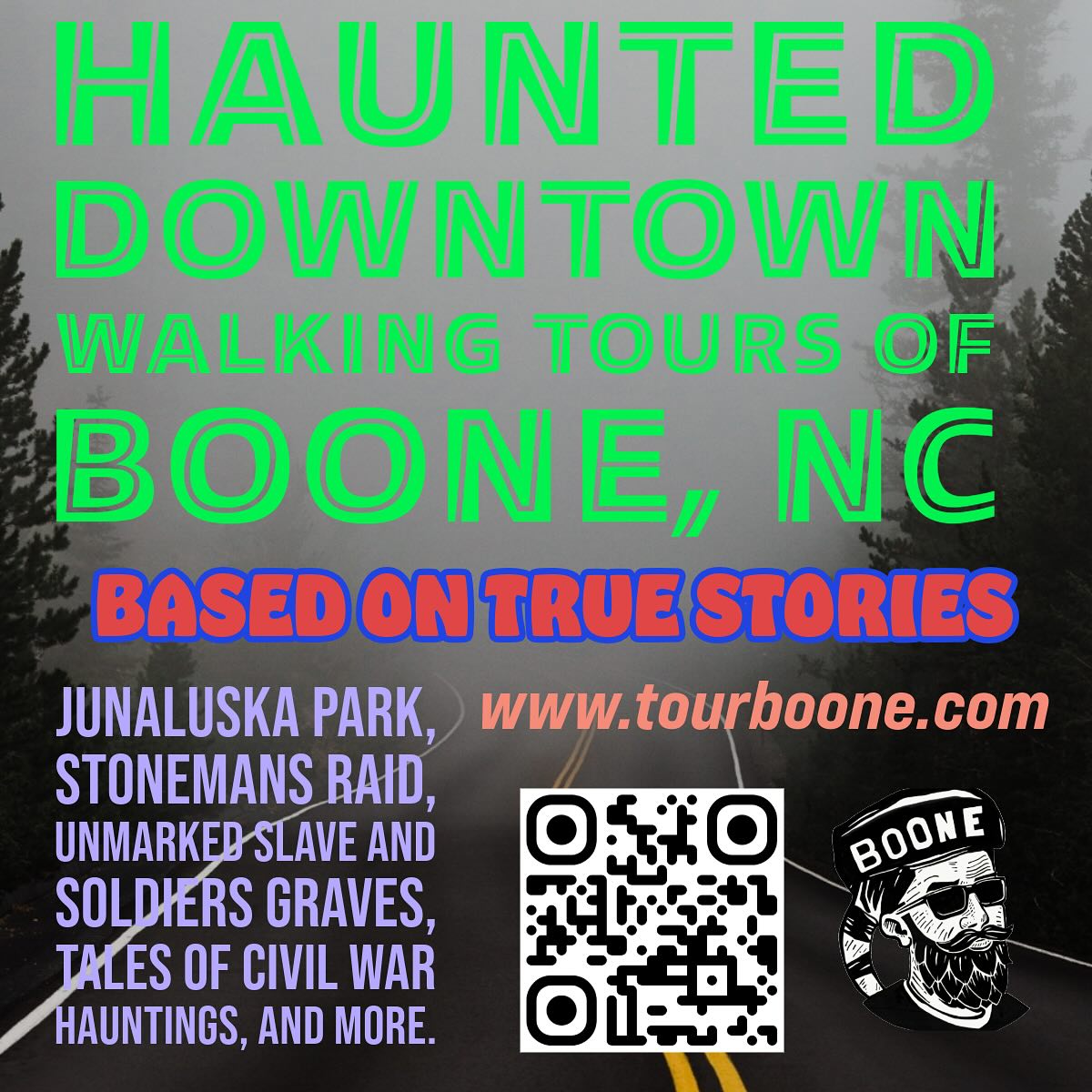 Tour Boone Facebook ad: Want to learn a little spooky history of…