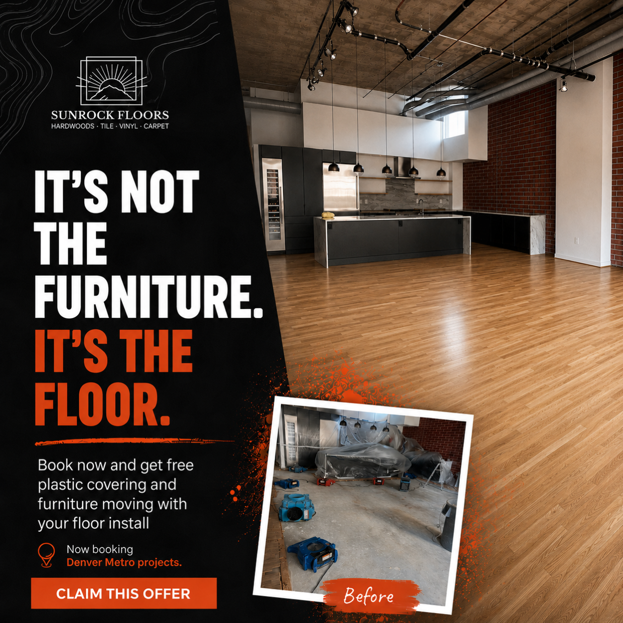 Sunrock Floors Facebook ad: It’s not the furniture.