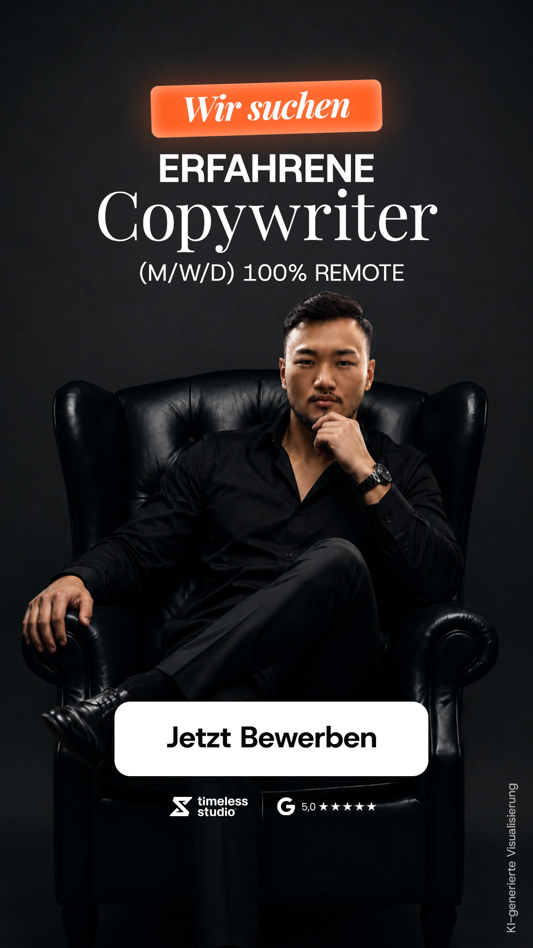 Timelessstudio Facebook ad: Wir suchen 1A Copywriter in Teilzeit | 100% Remote