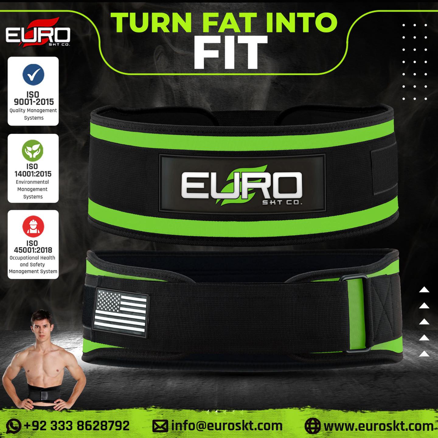 Euro Skt Co. Facebook ad: Weight Lifting Belt (5-Inch Padded Support), Power, Comfort…