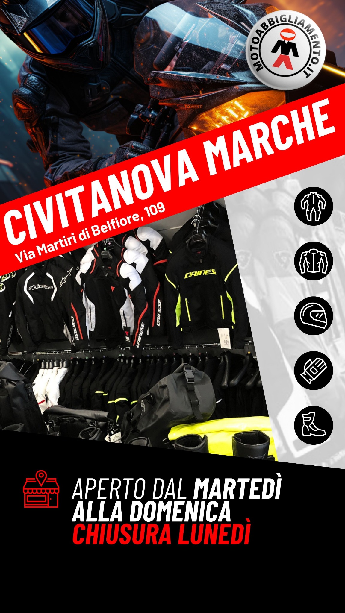 Motoabbigliamento Civitanova Marche Facebook ad: Vieni a trovarci in negozio