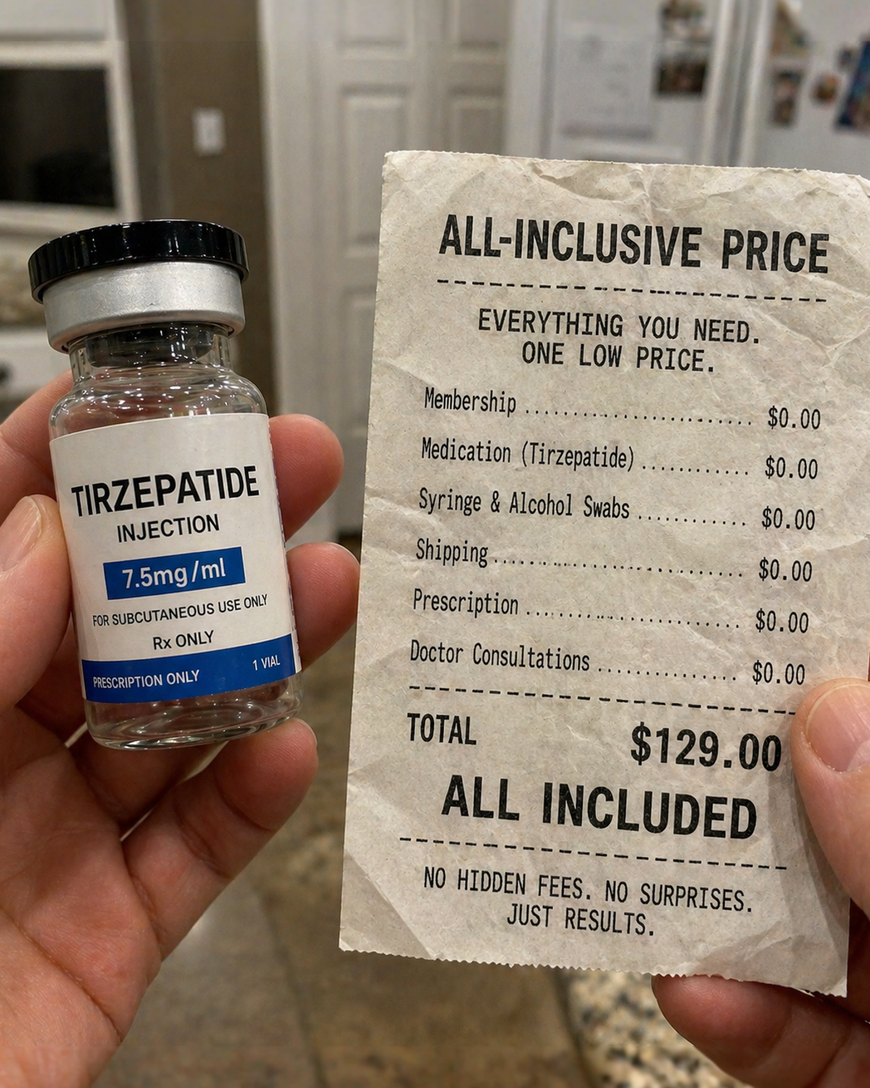 Healthier America Facebook ad: $129 Tirzepatide. Thats it