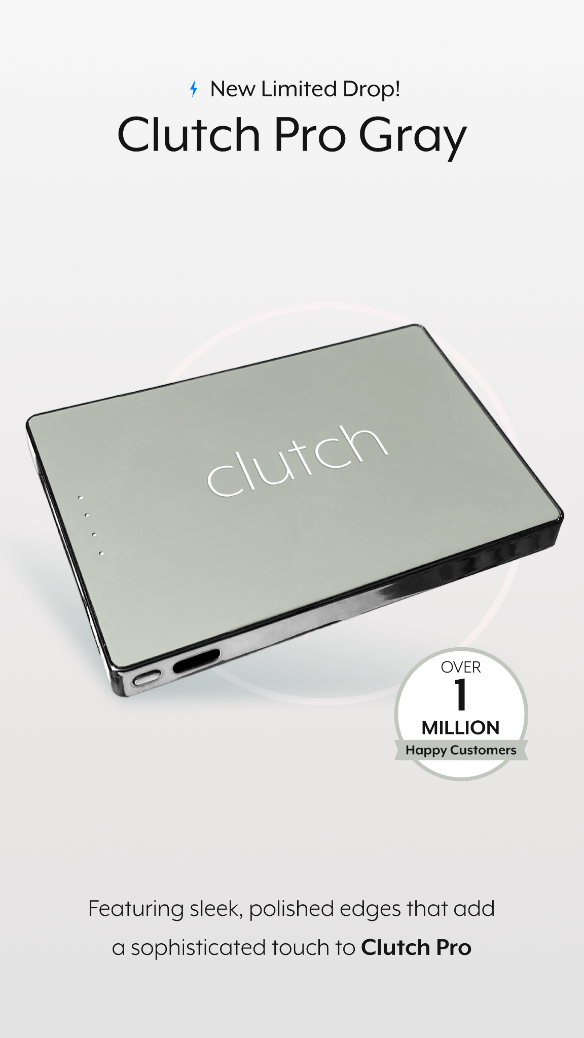 Clutch Facebook ad: The All New Grey Clutch Charger
