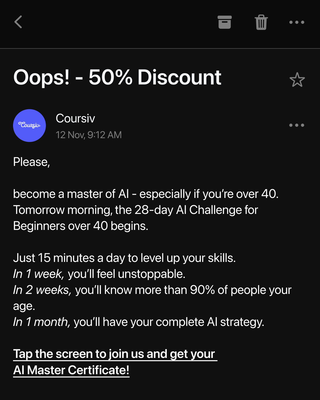 Coursiv Facebook ad