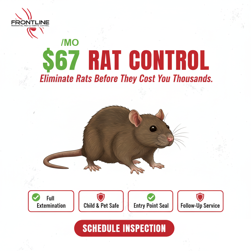 Frontline Pest Control Facebook ad: Claim Your $67 Rat Control Service Today!