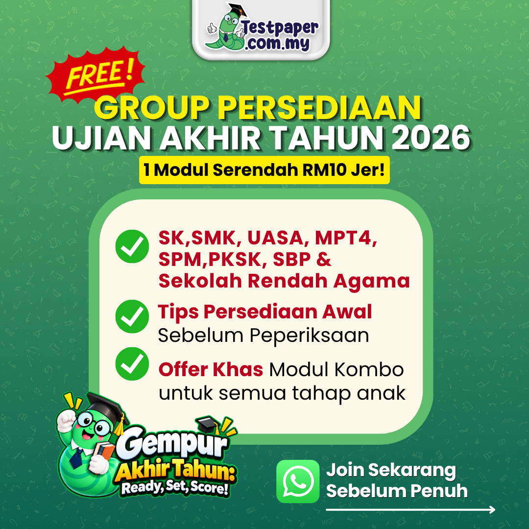 Testpaper Academy Facebook ad: [PERCUMA] Group Persediaan Ujian Akhir Tahun 2026