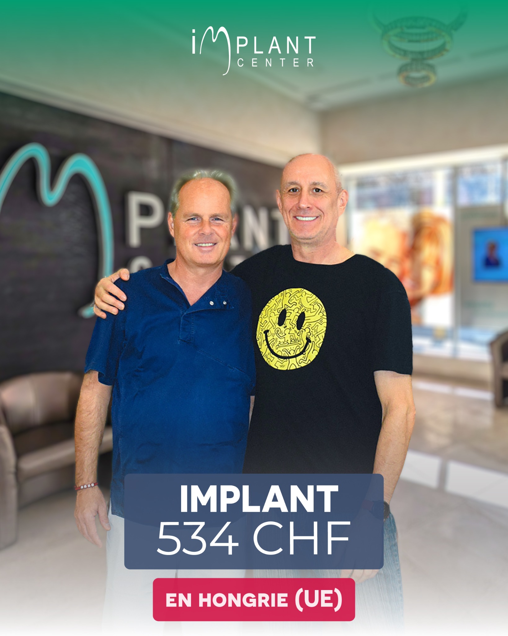 Implantcenter Clinique de Dentisterie et de Chirurgie Dentaire Hongrie Facebook ad: Implant dentaire en Hongrie 534 CHF