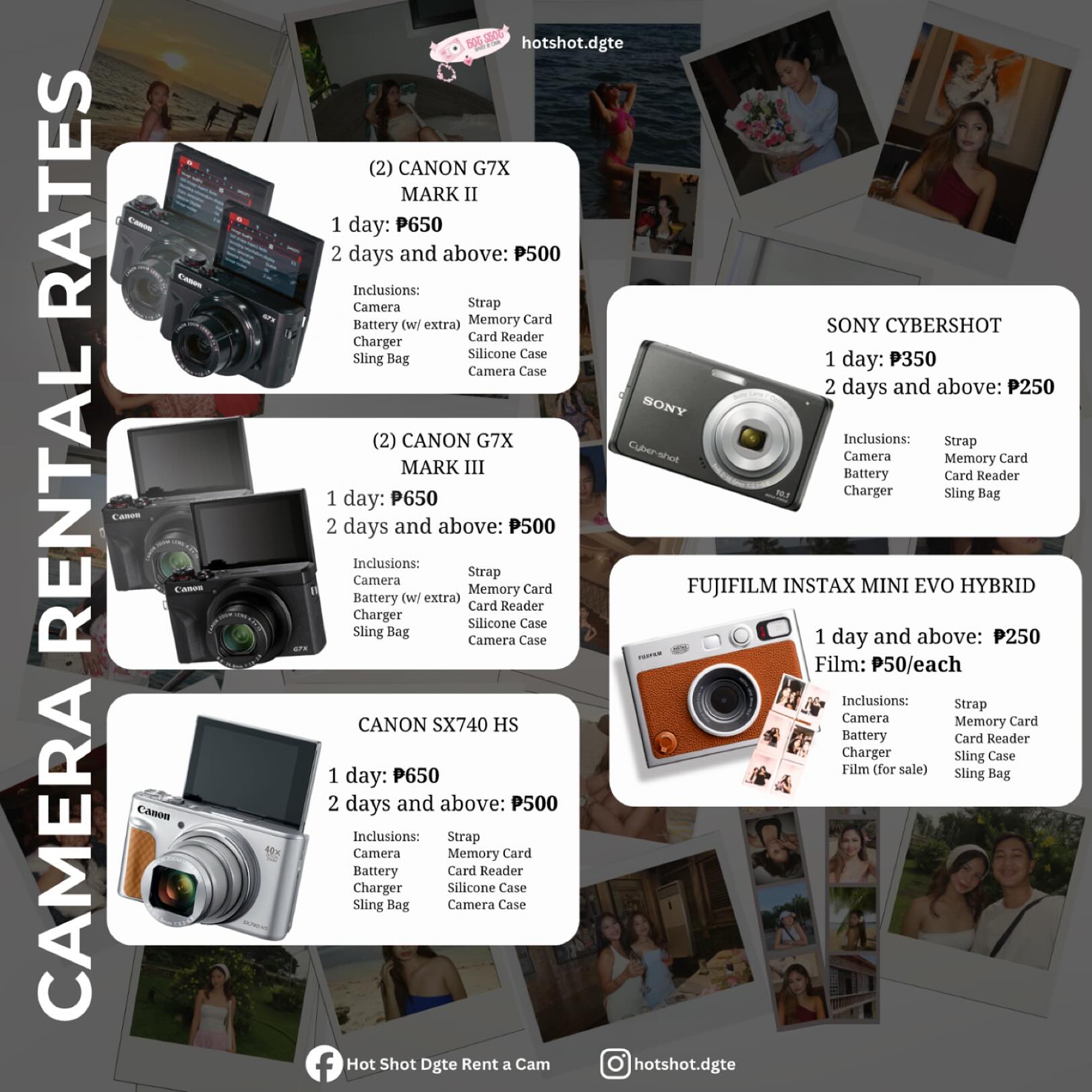 Hot Shot Dgte Rent A Cam Facebook ad: ready to shoot that travel, date, or content…