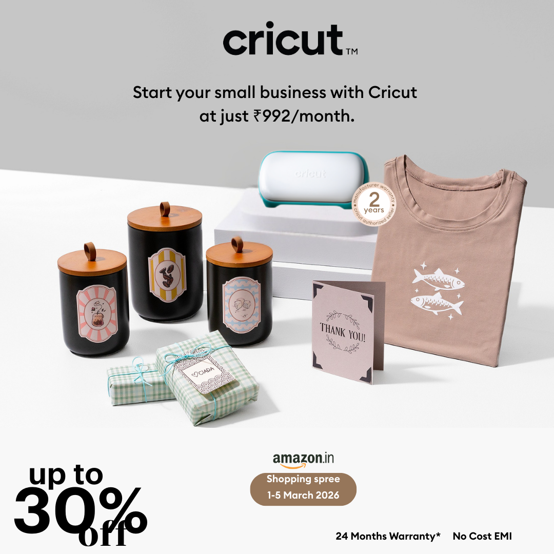 Cricut India Facebook ad: Make custom apparel, decor & so much more…