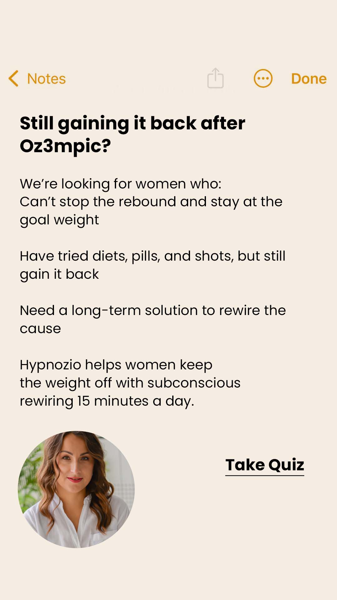 Hypnozio: power of hypnotherapy Facebook ad