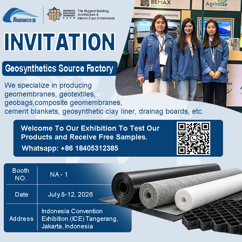 HuaXiang Geosynthetics Facebook ad: Meet HuaXiang Geosynthetics at IndoBuildTech 2026!