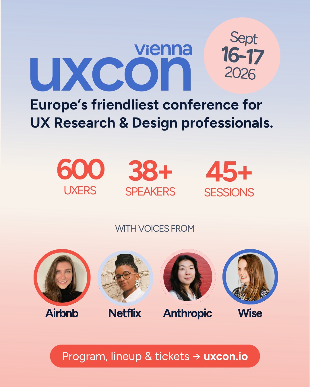 uxcon vienna Facebook ad: Europe's friendliest UX conference