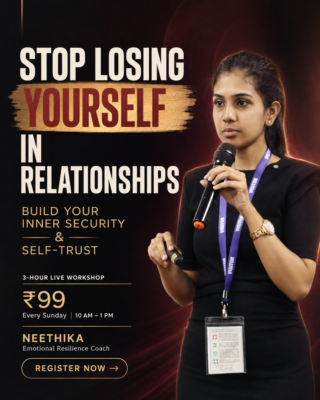 Neethika Facebook ad: Neethika, Emotional Resilience Coach & Inner World Mastery