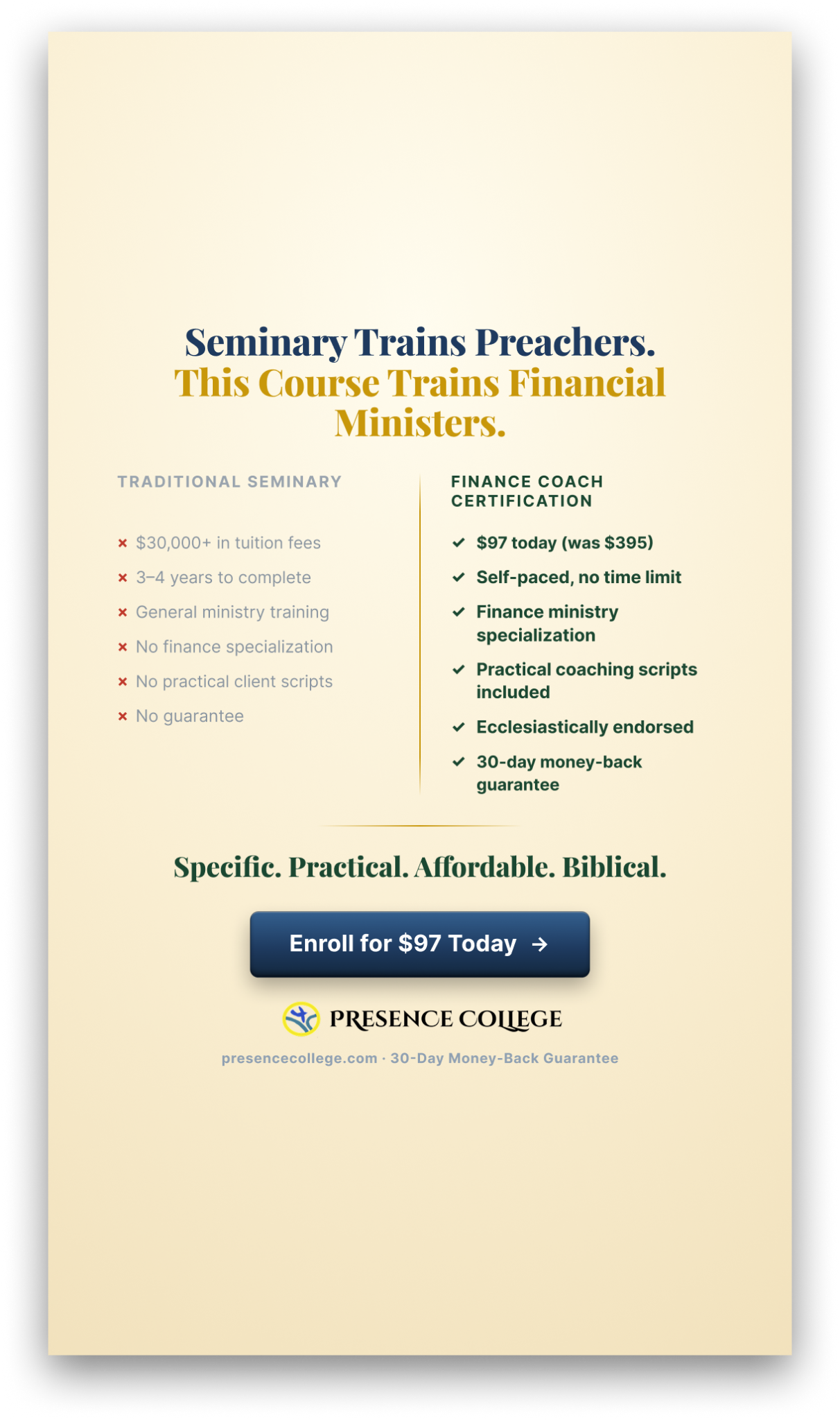 Presence College Facebook ad
