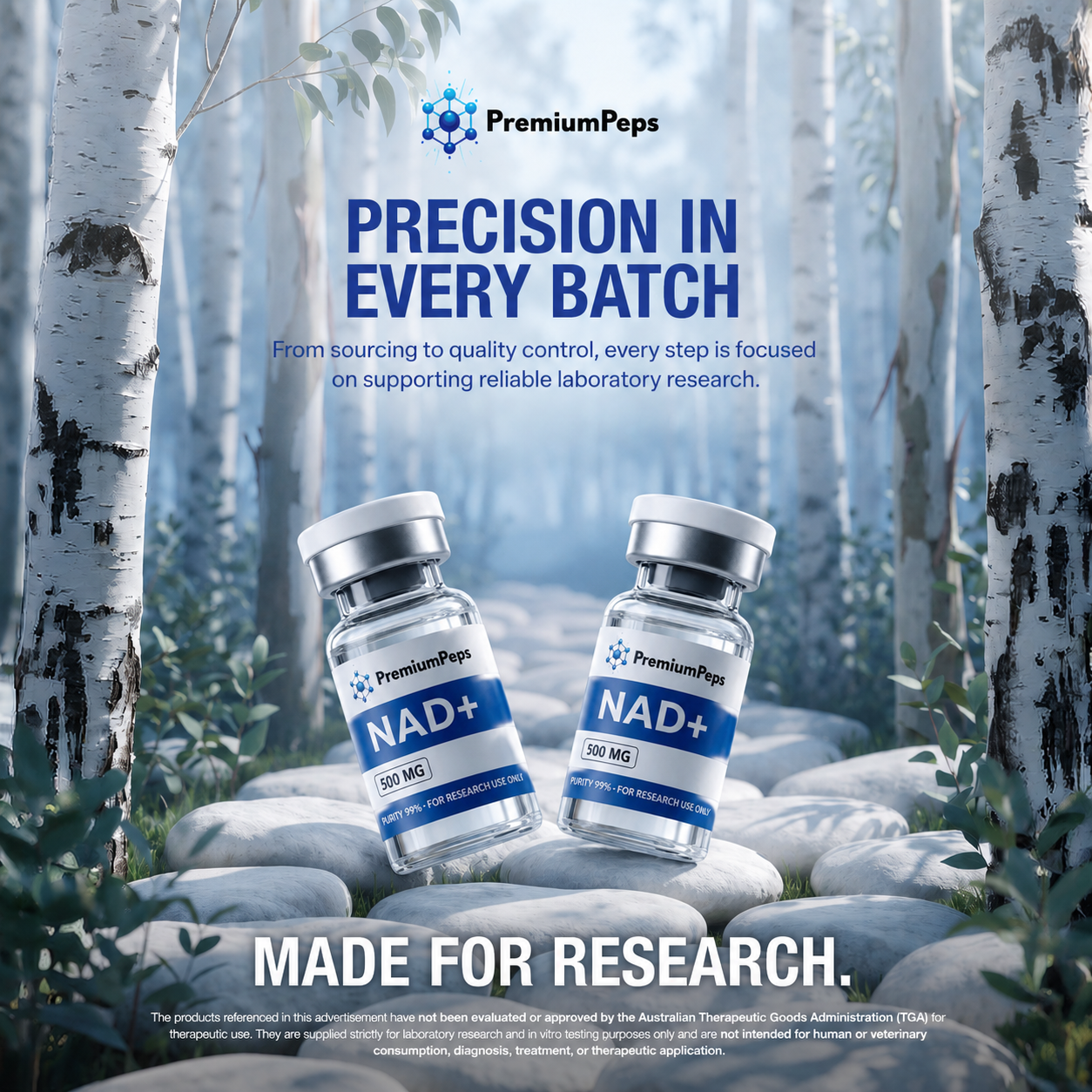 Premium Peptides Facebook ad: Explore PremiumPeps