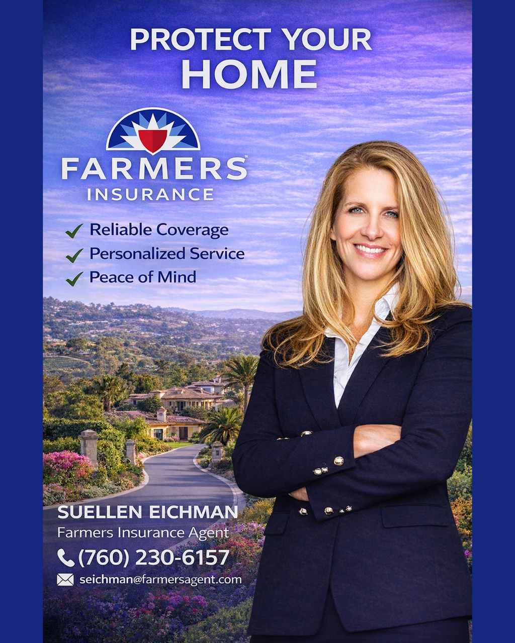 Suellen & Gary Eichman, Farmers Insurance Services Facebook ad from Mar 2, 2026