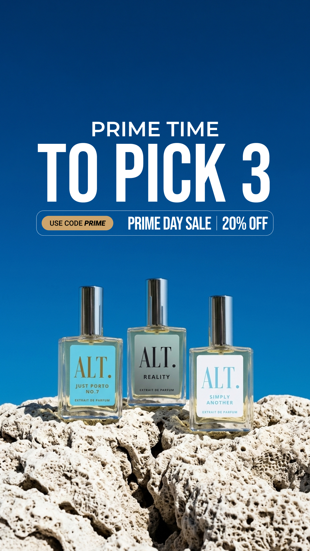 ALT. Fragrances Facebook ad: Prime Day Sale: 20% OFF ALT Fragrances