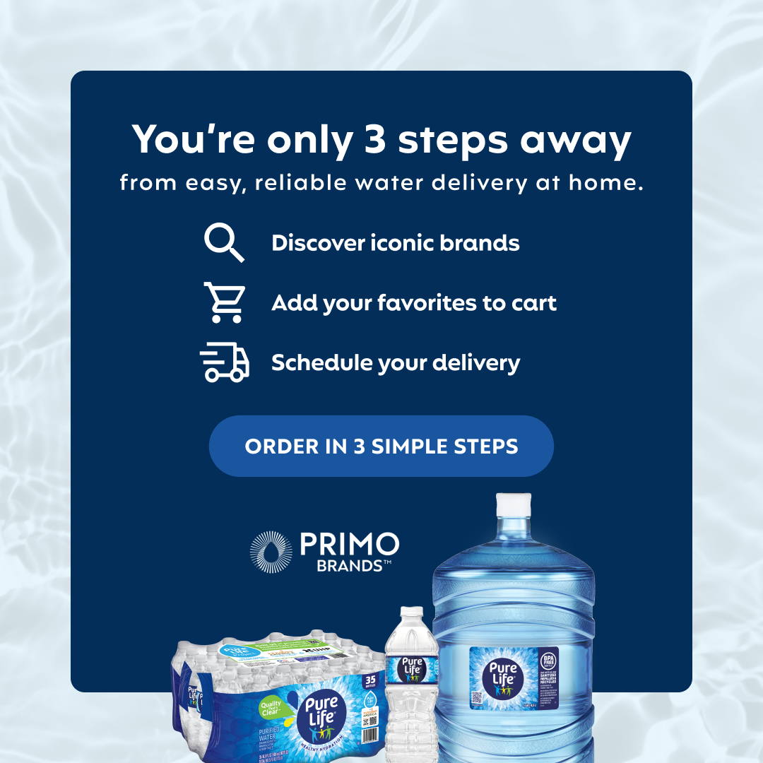 Primo Water Facebook ad: 3 steps to quality hydration
